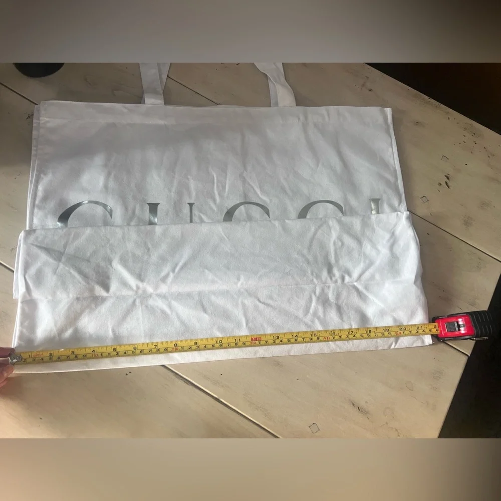 Gucci White Cotton Promo Bag with Logo - Picture 2 of 4